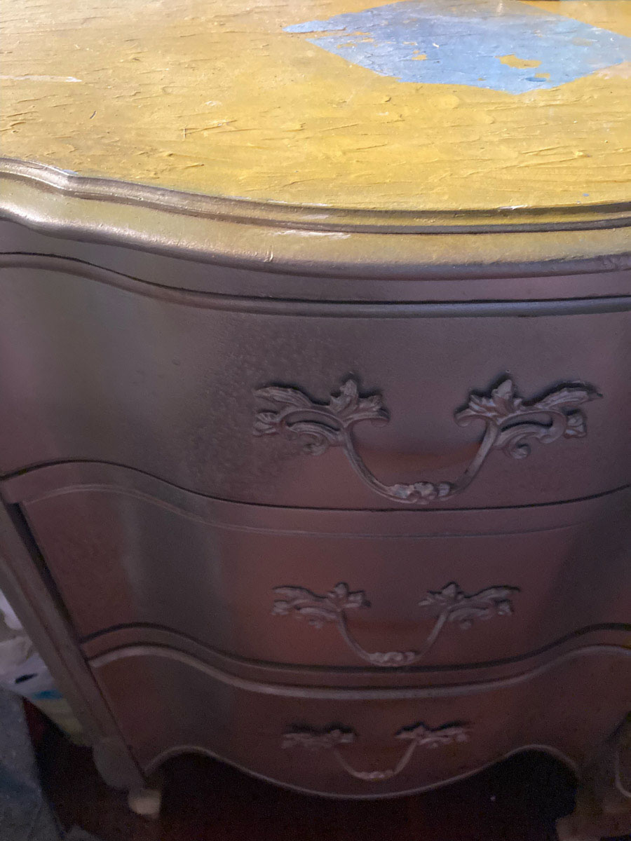 Dresser Top With Silver Leaf