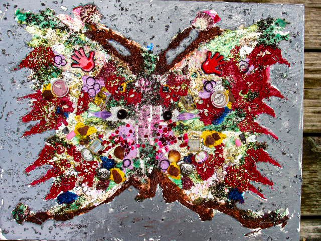 Portrait of a Modern Butterfly Mixed Media Collage Glizzaic Styl