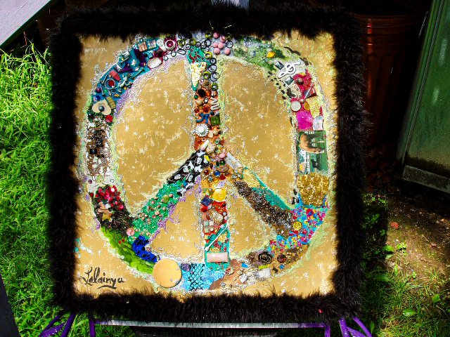 Golden Peace Sign