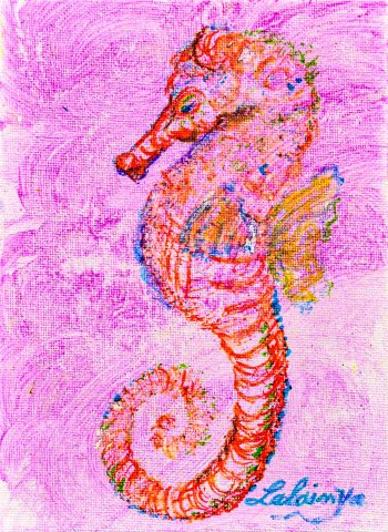 Small Seahorse In Magic Markers