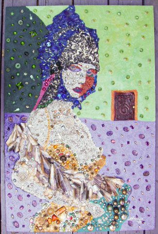 Many materials used such as vintage 1920's and 1930's Art Deco s