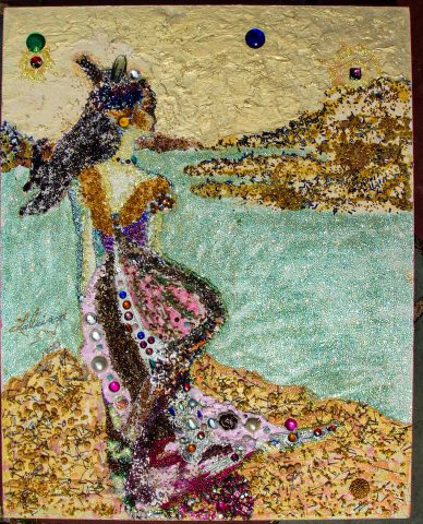 Exotic Female on Beach Glizzaic Style